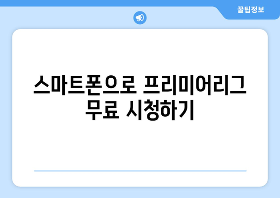 프리미어리그 무료중계 시청 가능한 플랫폼 소개