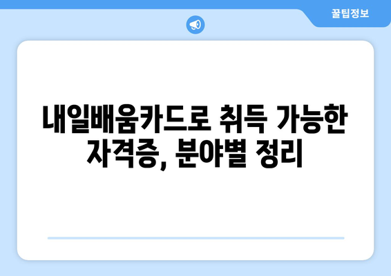 내일배움카드로 취득 가능한 자격증 종류 총정리