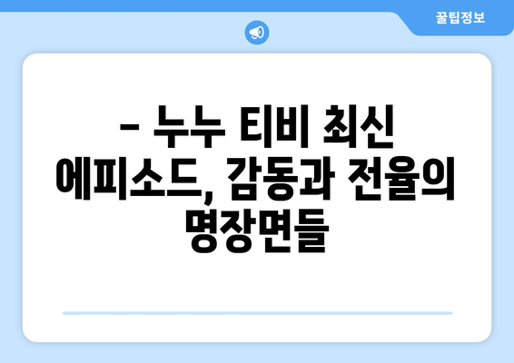 드라마 누누 티비 최신 에피소드 리뷰: 놓치지 말아야 할 명장면들