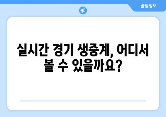 스포츠 실시간 무료 중계: 놓치지 말아야 할 방법들