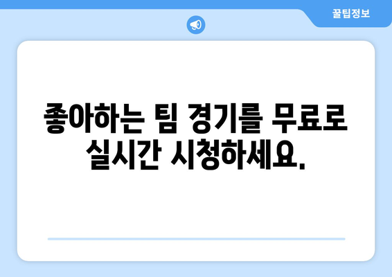 실시간 야구 생중계: 최신 무료 링크와 시청 방법