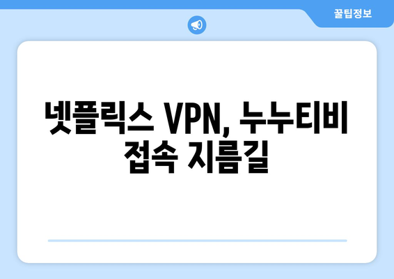 넷플릭스 VPN 누누티비, 무료로 안전하게 우회하는 법