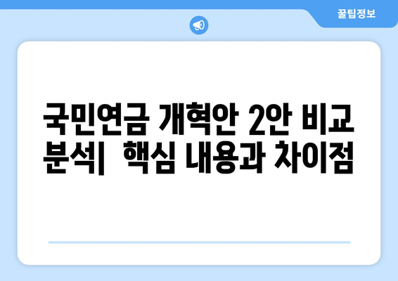 국민연금 개혁안 2안의 주요 내용과 차별화 포인트 분석