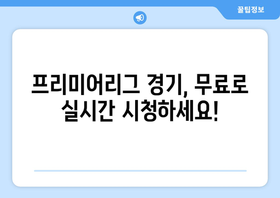 프리미어리그 실시간 중계 무료로 시청하는 방법