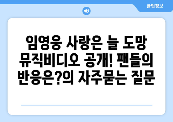 임영웅 사랑은 늘 도망 뮤직비디오 공개! 팬들의 반응은?