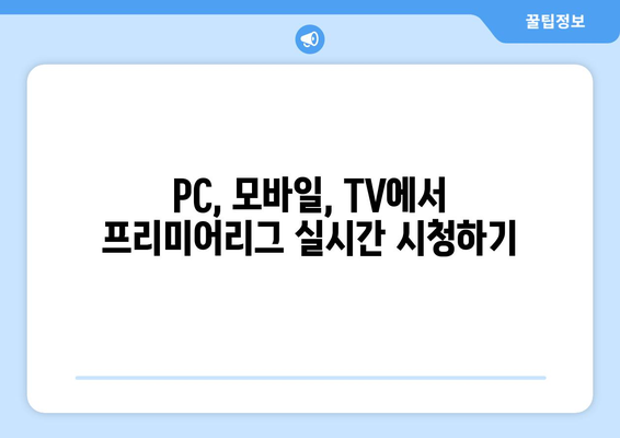 프리미어리그 실시간 무료 중계 방법 총정리