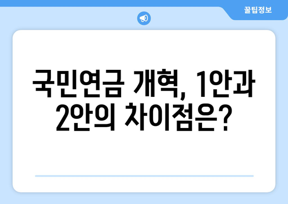 연금개혁안 내용 분석: 국민연금 개혁안 1안 vs 2안