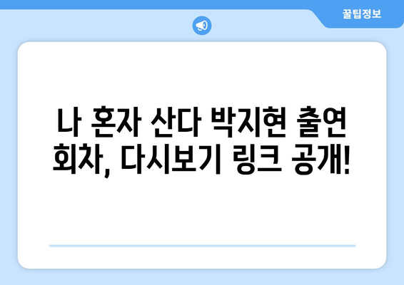 나 혼자 산다 박지현 출연 회차 정보 및 다시보기