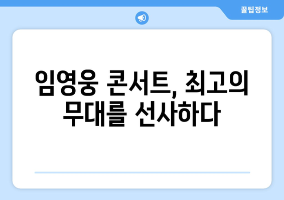 임영웅 콘서트에서 부른 인기곡 모음