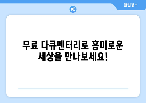 OTT 무료 다큐멘터리 감상법