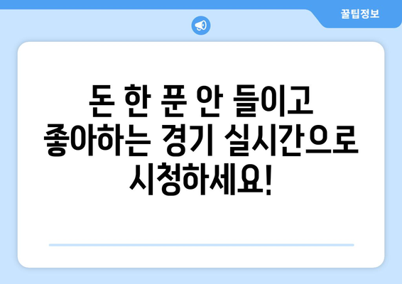 무료 스포츠 실시간 중계, 합법 서비스 추천