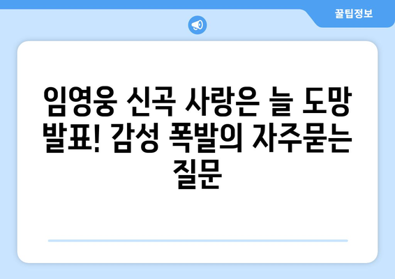 임영웅 신곡 사랑은 늘 도망 발표! 감성 폭발