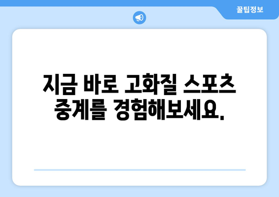 고화질 스포츠 중계, 끊김 없이 즐기는 방법