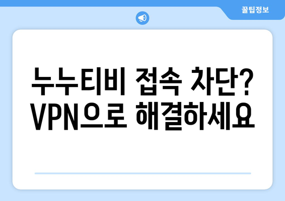 누누티비 VPN 우회, 안전하게 차단된 사이트 접속