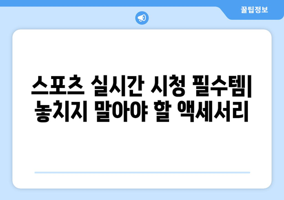 스포츠 실시간 티비 시청을 위한 최적의 장비 선택