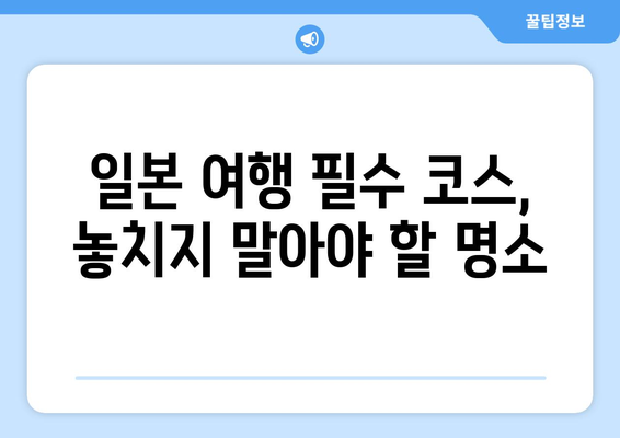 일본 여행지 추천, 꼭 가봐야 할 필수 명소