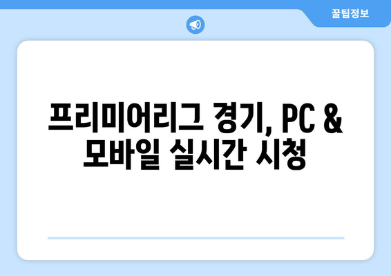 프리미어리그 실시간 무료 중계 링크 안내