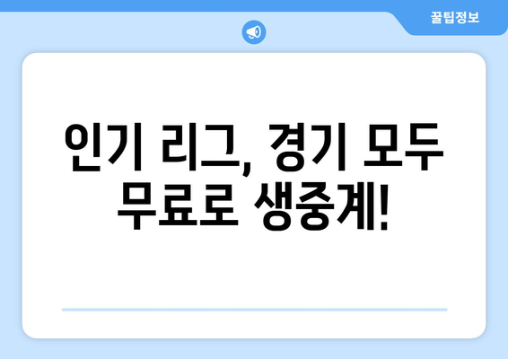 실시간 무료 야구 생중계 사이트 소개