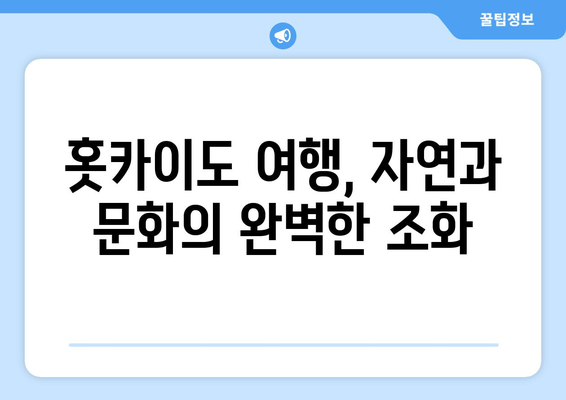 훗카이도 여행 정보, 자연과 문화를 함께 즐기는 방법