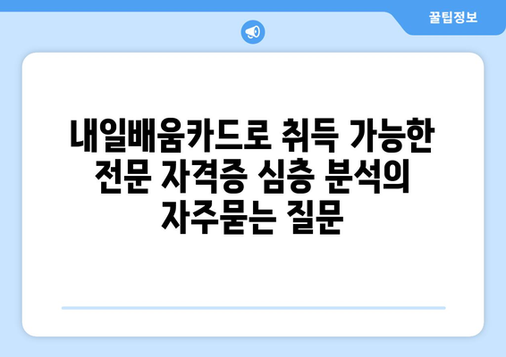 내일배움카드로 취득 가능한 전문 자격증 심층 분석