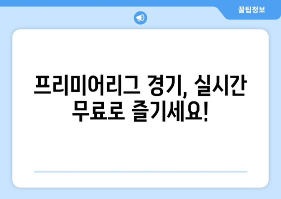 프리미어리그 무료 중계 실시간 링크 제공