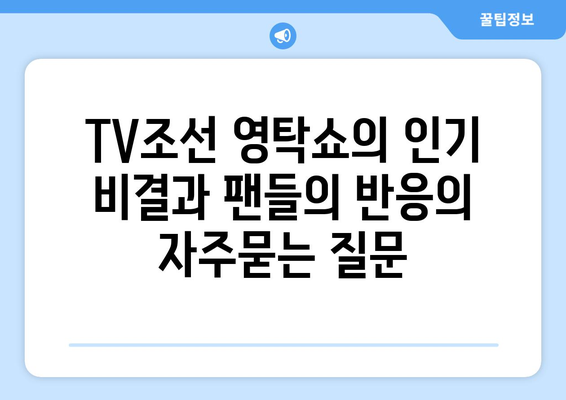 TV조선 영탁쇼의 인기 비결과 팬들의 반응