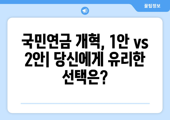 국민연금 개혁안 1안과 2안 비교: 어떤 선택이 좋을까?