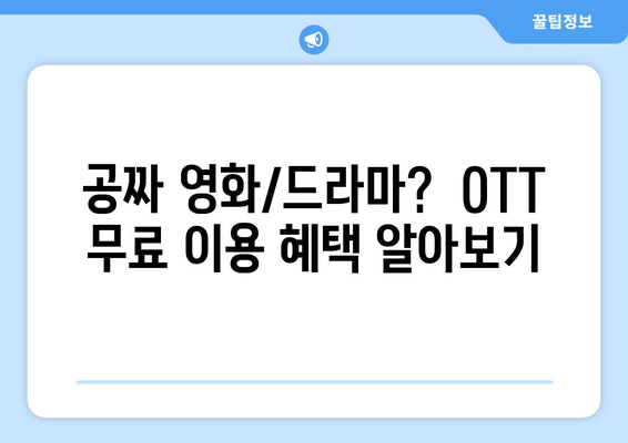 OTT 다시보기, 무료로 즐길 수 있는 모든 경로