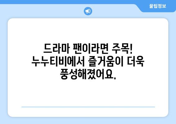 누누티비 최신2 업데이트: 드라마 누누 티비 추가 에피소드