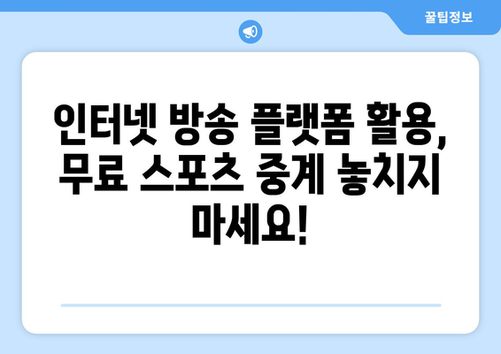 스포츠 실시간 라이브 중계: 무료로 즐기는 최상의 방법