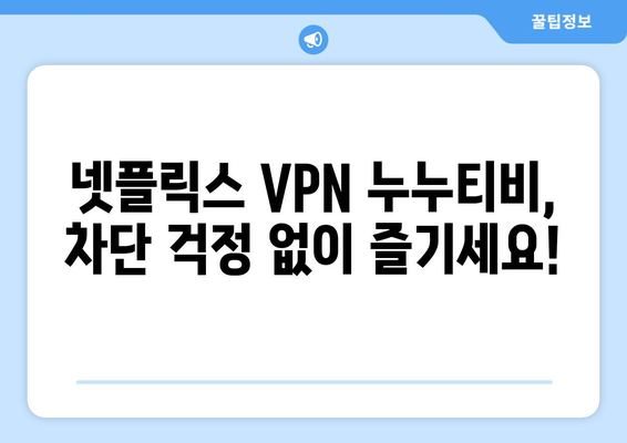 넷플릭스 VPN 누누티비, 차단 없이 안전하게 사용하기