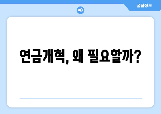 연금개혁안 내용 분석: 국민연금 개편안의 주요 정책 사항