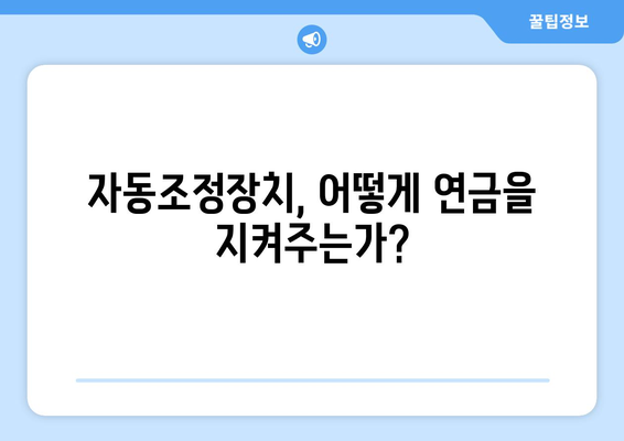 국민연금 자동조정장치 도입 이유와 기능 설명