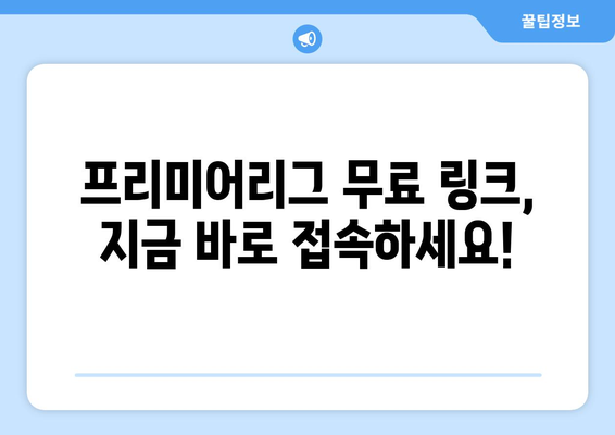 프리미어리그 실시간 무료 중계 링크 안내