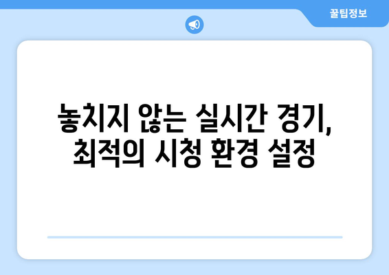 스포츠 실시간 중계 고화질로 안전하게 보는 법