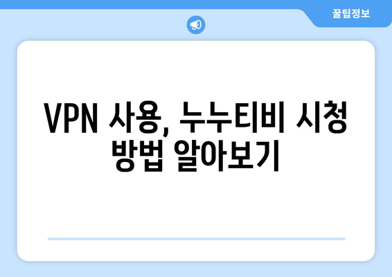 누누티비 우회 방법, VPN을 통한 접속 차단 해결