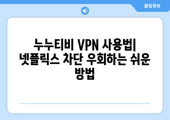 넷플릭스 VPN 누누티비, 무료로 콘텐츠 차단 우회하기