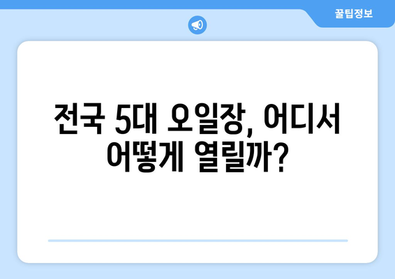 전국 5대 오일장 날짜와 장소 정보, 방문 전 필수 확인