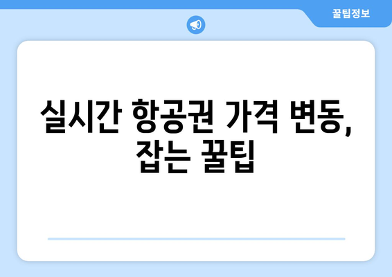 최저가 항공권 예약 전략, 실시간 검색과 비교 꿀팁