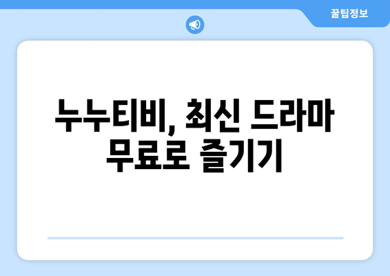 누누티비 최신링크 안전하게 이용하는 법: 드라마 누누 티비 시청 팁