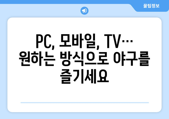 실시간 야구 생중계: 2024년 최신 링크 제공