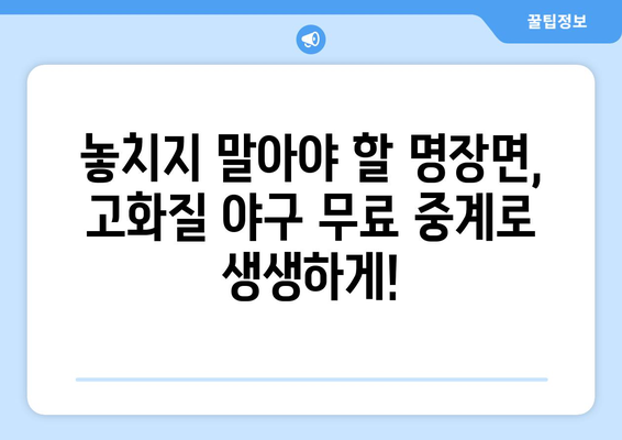 야구 무료 중계: 고화질로 실시간 시청