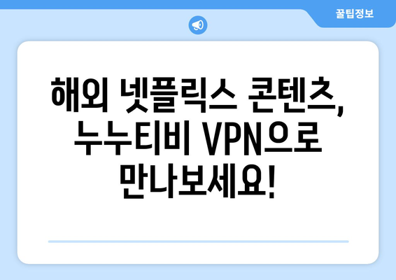 넷플릭스 VPN 누누티비, 차단 없이 안전하게 사용하기