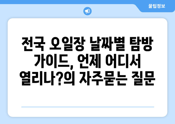 전국 오일장 날짜별 탐방 가이드, 언제 어디서 열리나?