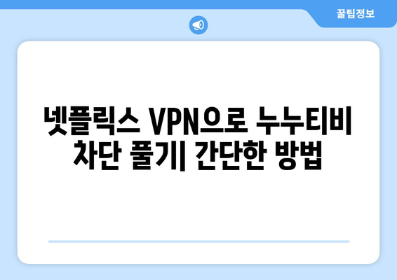 넷플릭스 VPN 누누티비, 차단 우회 쉽게 하기