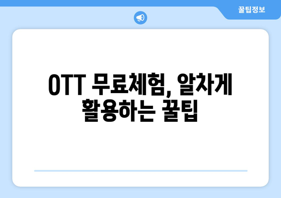 OTT 무료체험, 언제 시작해야 할까?