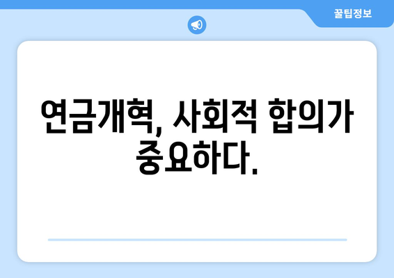 연금개혁안 문제점 해결 방안: 전문가의 시각