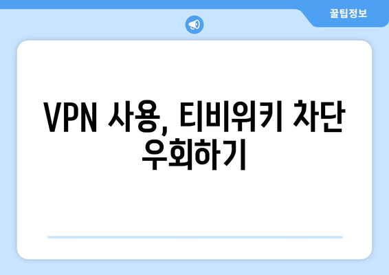 티비위키 우회접속 VPN, 접속 차단 문제 해결하는 법