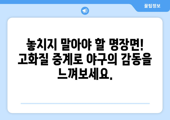 야구 실시간 무료 중계 고화질로 즐기기