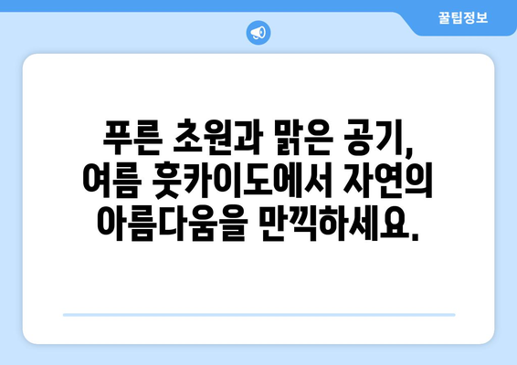 훗카이도 여행, 자연 속에서 진정한 힐링을